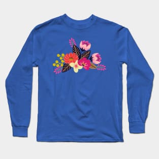 Vibrant boho flower bouquet Long Sleeve T-Shirt